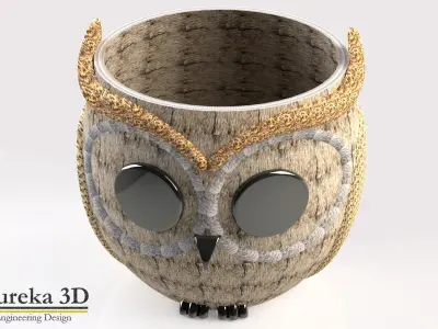 Owl flowerpot 2 3D print model