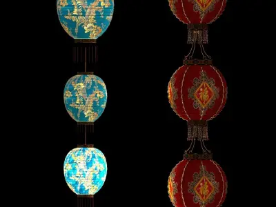 Chinese Red Lantern 3D model 33