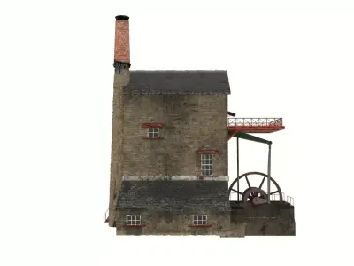 Cornish Tin Mine Low-poly 3D model