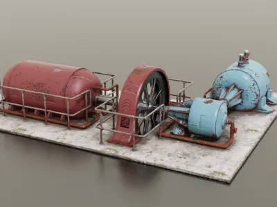 Diesel generator Low-poly 3D model