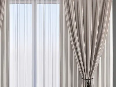 Set 50 Curtains 3D model