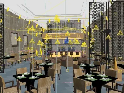 Five Star Hotel Buffet and Bar 3D model