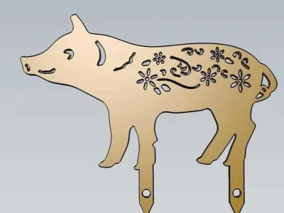 Wonderful Artificial Pig Home and Garden Outdoor Lawn Decor 3D model purchase