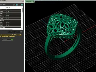 STL 3DM Women Ring Womens Ring Diamonds With Stone Model 3D print model