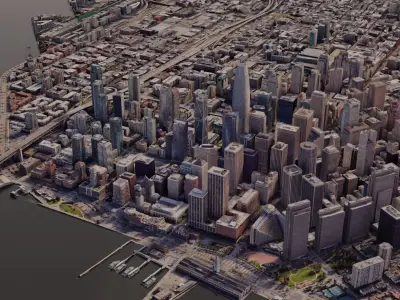 SanFrancisco-City-Skyline san francisco city map Free low-poly 3D model