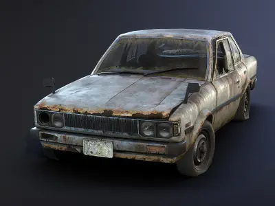 Toyota Corolla Rusty Low-poly 3D model