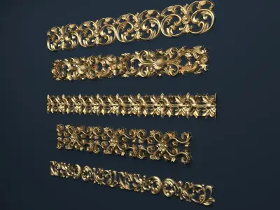 Classic decor ornament v-3D model02 3D model