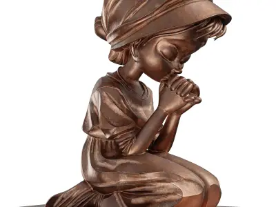 Prayer Girl Statue 3D model