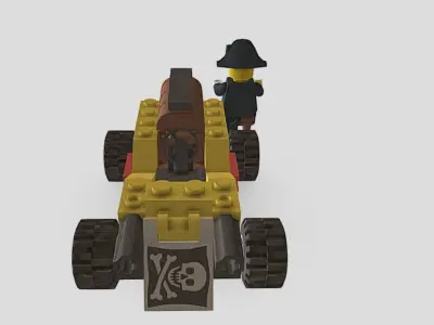 Captain Redbeard from Lego Racers 1999 game Free low-poly 3D model