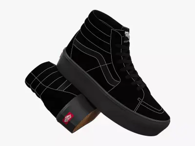 Vans Sk8-Hi Platform Mono Black 3D model
