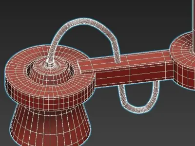 liustra three light chandelier in wood 3D model