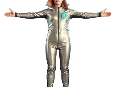 Sleek Silver Spacesuit model pack Low-poly 3D model