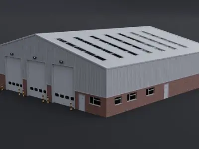 Warehouse 3d Low-poly 3D model