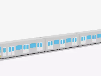 Cartoon Metro Subway Train 3D model