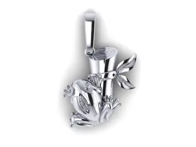 Frog Pendant Diamond 3D print model