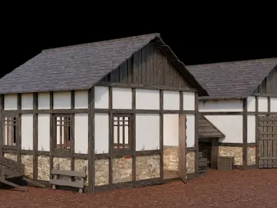 Medieval Village Asset 15 - 4K Textures Game Ready Low-poly 3D model