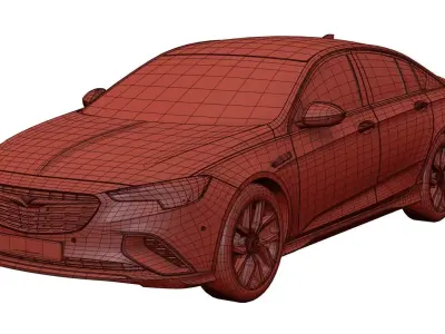 Family sedan unbranded 3D model