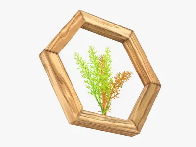 Frame with decorative artificial flower 3D model