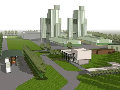 Layout for Cement plant -01 3D model