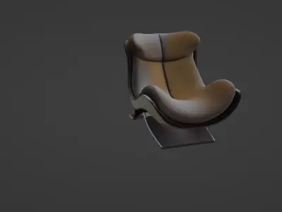 Futuristic Curved Lounge Chair 3D Model 3D model