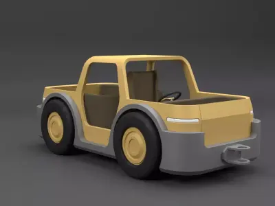 tow tractor Low-poly 3D model