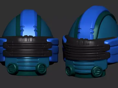 helmet high poly sculpt 3d printable ver 7 3D model 3D model 35
