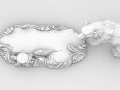 Bear Sculpture 3D Model for CNC Milling or 3D Printing 3D print model