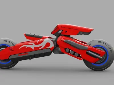 FUTURISTIC VEHICLE  rigged 3D model
