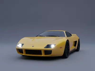 Inspired Yellow Sports Car 3D model