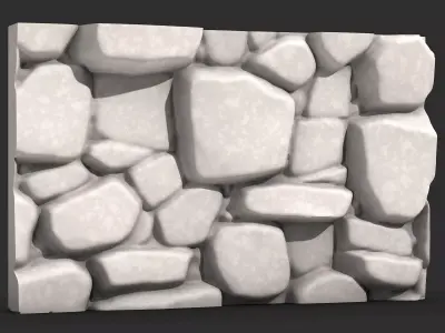 Rough-Cut Sandstone Wall Asset 3D print model