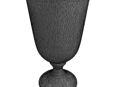 Ornate Silver Engraved Goblet Chalice Low-poly 3D model
