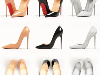 Christian Louboutin So Kate 120mm High Heels Low-poly 3D model