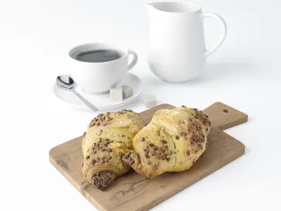 Decor Set Chocolate Croissant 3D model