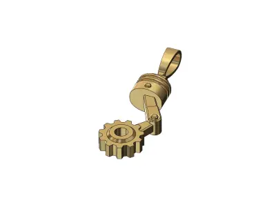 Piston gear engine pendant 3D print model