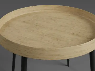 Wooden Coffee Table Low-poly 3D model