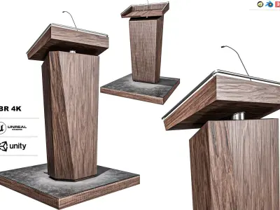 Podium Stand Low-poly 3D model