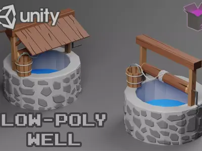 Stylized Well  Free low-poly 3D model