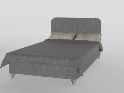 Modern Upholstered Bed  Struct3D  PBR 4K Textures Free 3D model