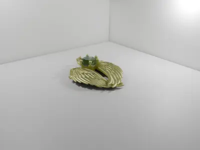 Golden Pendant with Gem Free 3D print model