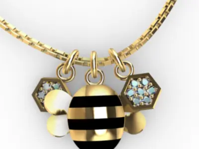 bee pendant 3D print model
