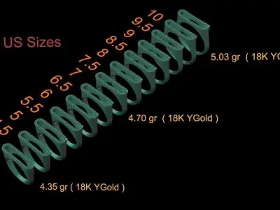 alphabet jewelry ring diamond letter Q 3D print model