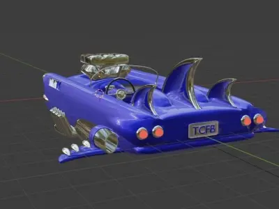 Thundercougarfalconbird toy car on beach 3D print model