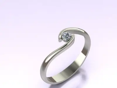 solitaire ring 76 3D print model