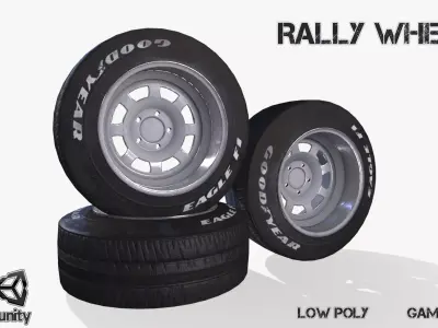 Rally wheel Good Year  Low-poly 3D model