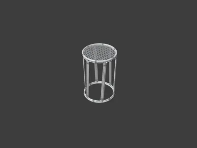 Bamboo high table mesh 3D model