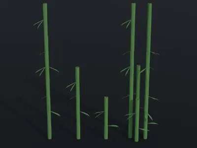 Cartoon asion nature Polygonal Style Low-poly 3D model