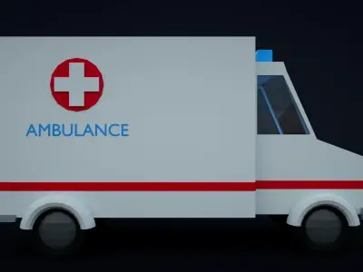 Low Poly Ambulance Low-poly 3D model