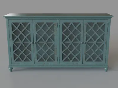 Mirimyn Accent Cabinet Teal Antique Teal 3D model