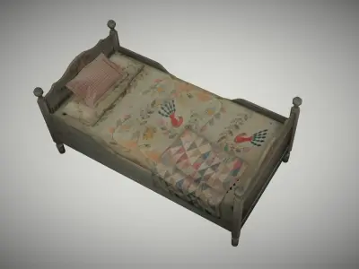 Old Bed 3D model 3D model