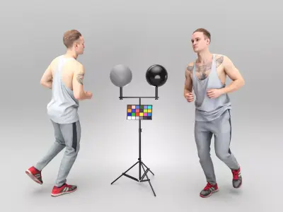 Young man running 415 Low-poly 3D model